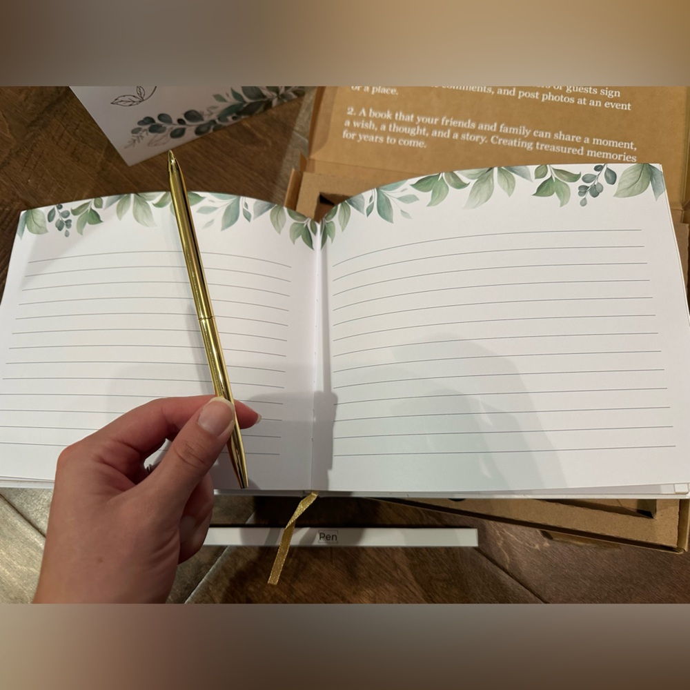Elegant Guest Book with Greenery Design - Picture 3 of 3